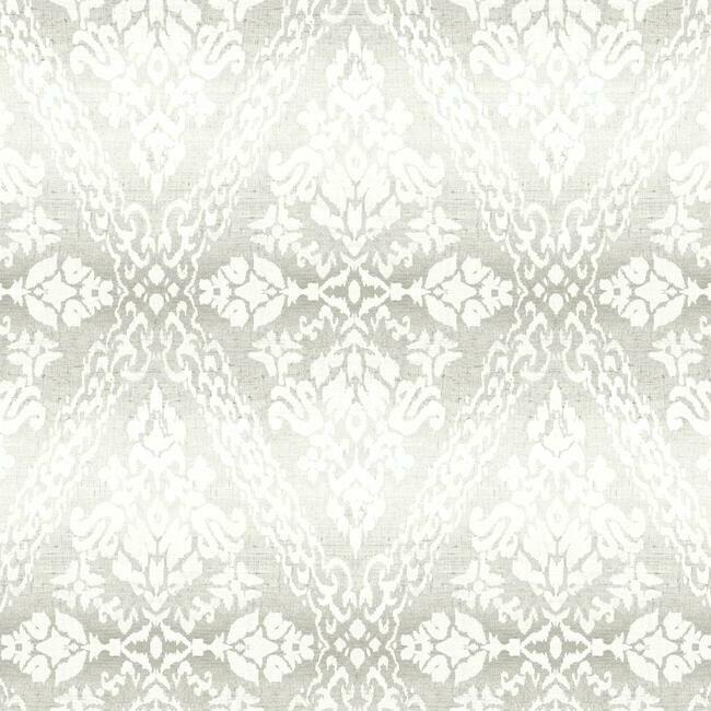Tudor Diamond Damask Wallpaper Wallpaper York Double Roll Grey 