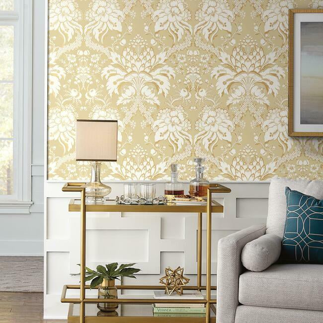 French Artichoke Damask Wallpaper Wallpaper York   