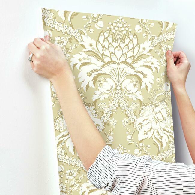French Artichoke Damask Wallpaper Wallpaper York   