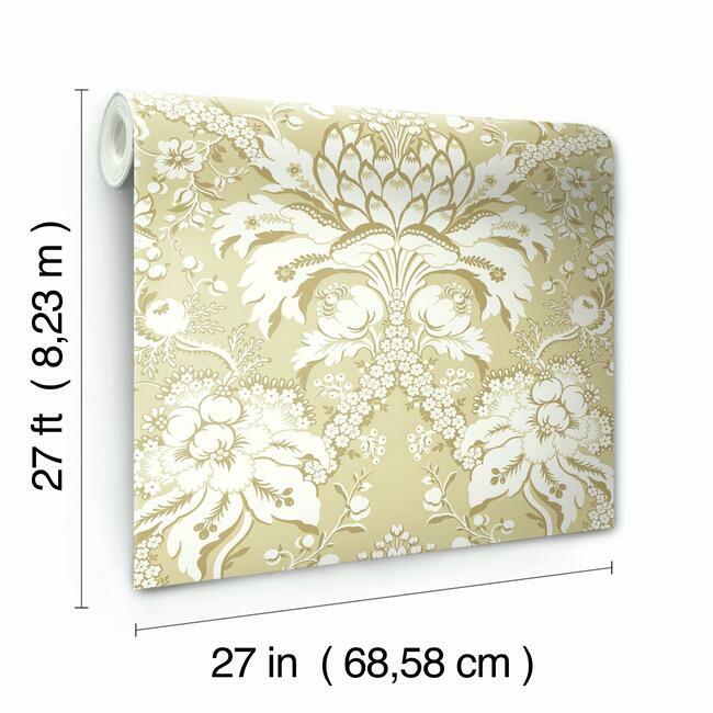 French Artichoke Damask Wallpaper Wallpaper York   