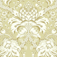 French Artichoke Damask Wallpaper Wallpaper York Double Roll Yellow 