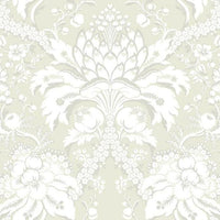 French Artichoke Damask Wallpaper Wallpaper York Double Roll Beige On Gold 