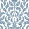 Royal Fern Damask Wallpaper Wallpaper York Double Roll Blue 