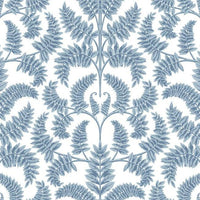 Royal Fern Damask Wallpaper Wallpaper York Double Roll Blue 
