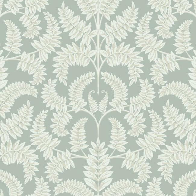 Royal Fern Damask Wallpaper Wallpaper York Double Roll Eucalyptus 