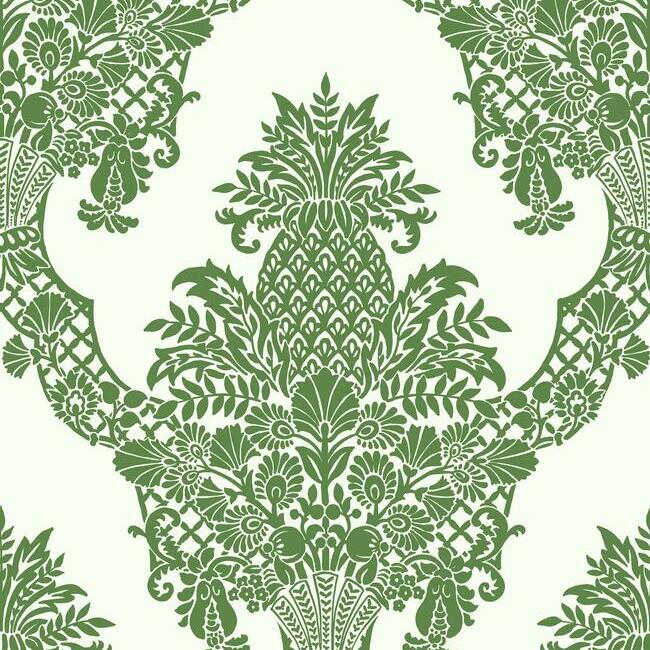 Pineapple Wallpaper Wallpaper York Double Roll Green/White 