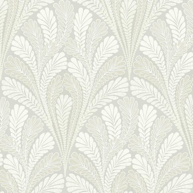 Shell Damask Wallpaper Wallpaper York Double Roll Grey 