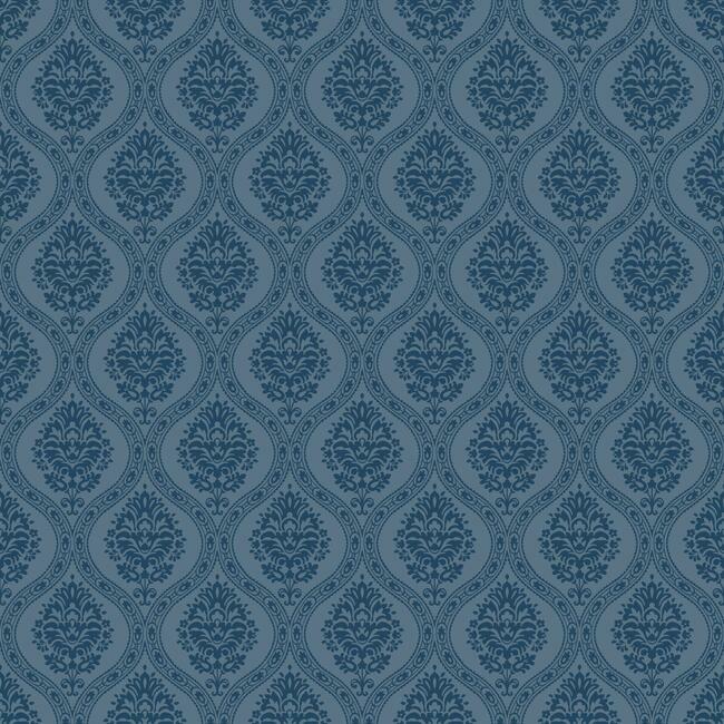 Petite Ogee Wallpaper Wallpaper York Double Roll Navy 