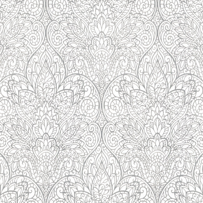 Paradise Wallpaper Wallpaper Candice Olson Double Roll Bright White/Silver 