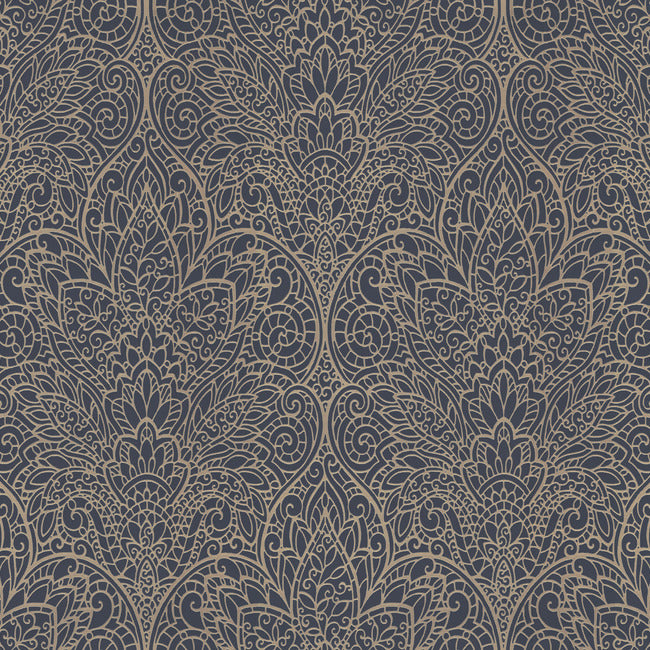 Paradise Wallpaper Wallpaper Candice Olson Double Roll Navy/Gold 