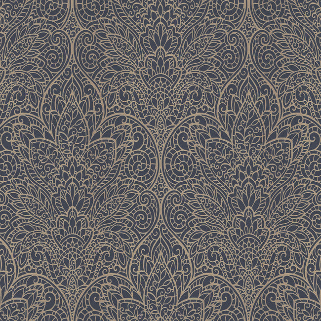 Paradise Wallpaper Wallpaper Candice Olson Double Roll Navy/Gold