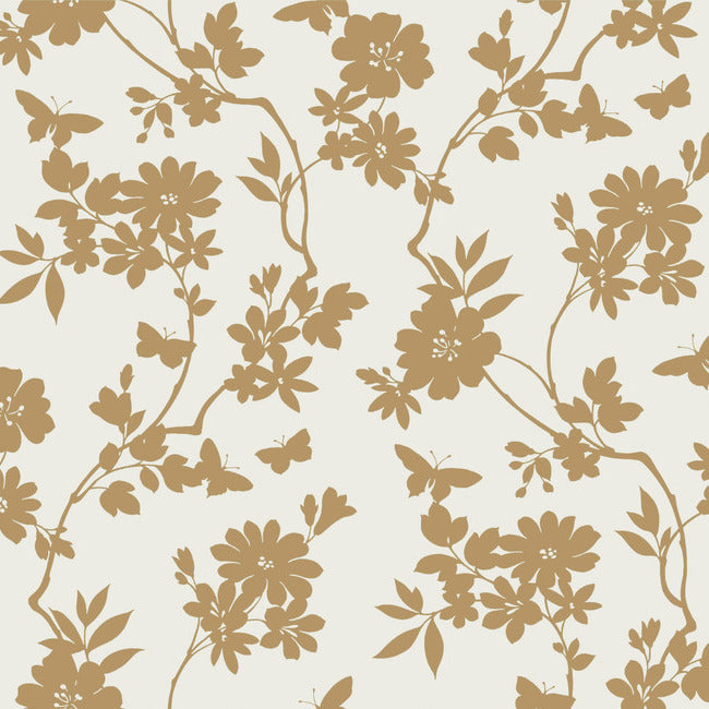 Flutter Vine Wallpaper Wallpaper Candice Olson Double Roll White/Gold 