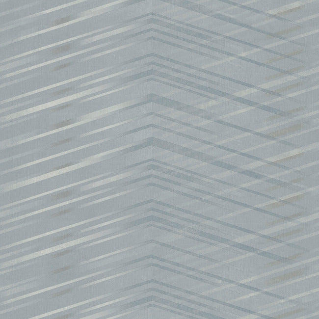 Glistening Chevron Non-Woven Wallpaper Wallpaper Candice Olson Double Roll Smokey Blue 
