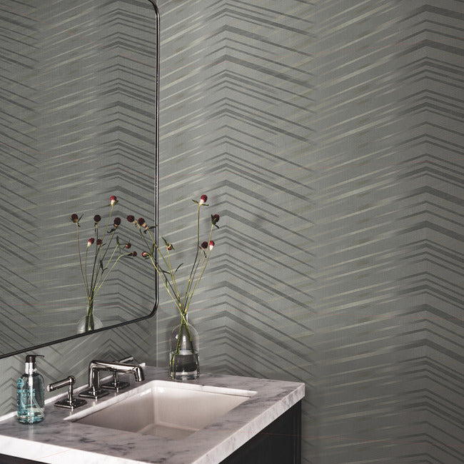 Glistening Chevron Non-Woven Wallpaper Wallpaper Candice Olson   