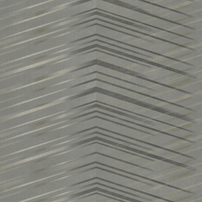 Glistening Chevron Non-Woven Wallpaper Wallpaper Candice Olson Double Roll Charcoal 