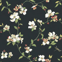 Dogwood Sure Strip Wallpaper Wallpaper York Double Roll Black 