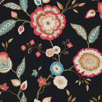 Dahlia Blooms Wallpaper Wallpaper York Double Roll Midnight/Multi 