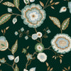 Dahlia Blooms Wallpaper Wallpaper York Double Roll Forest/Seafoam 