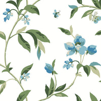 Springtime Wallpaper Wallpaper York Double Roll Cotton/Peacock 