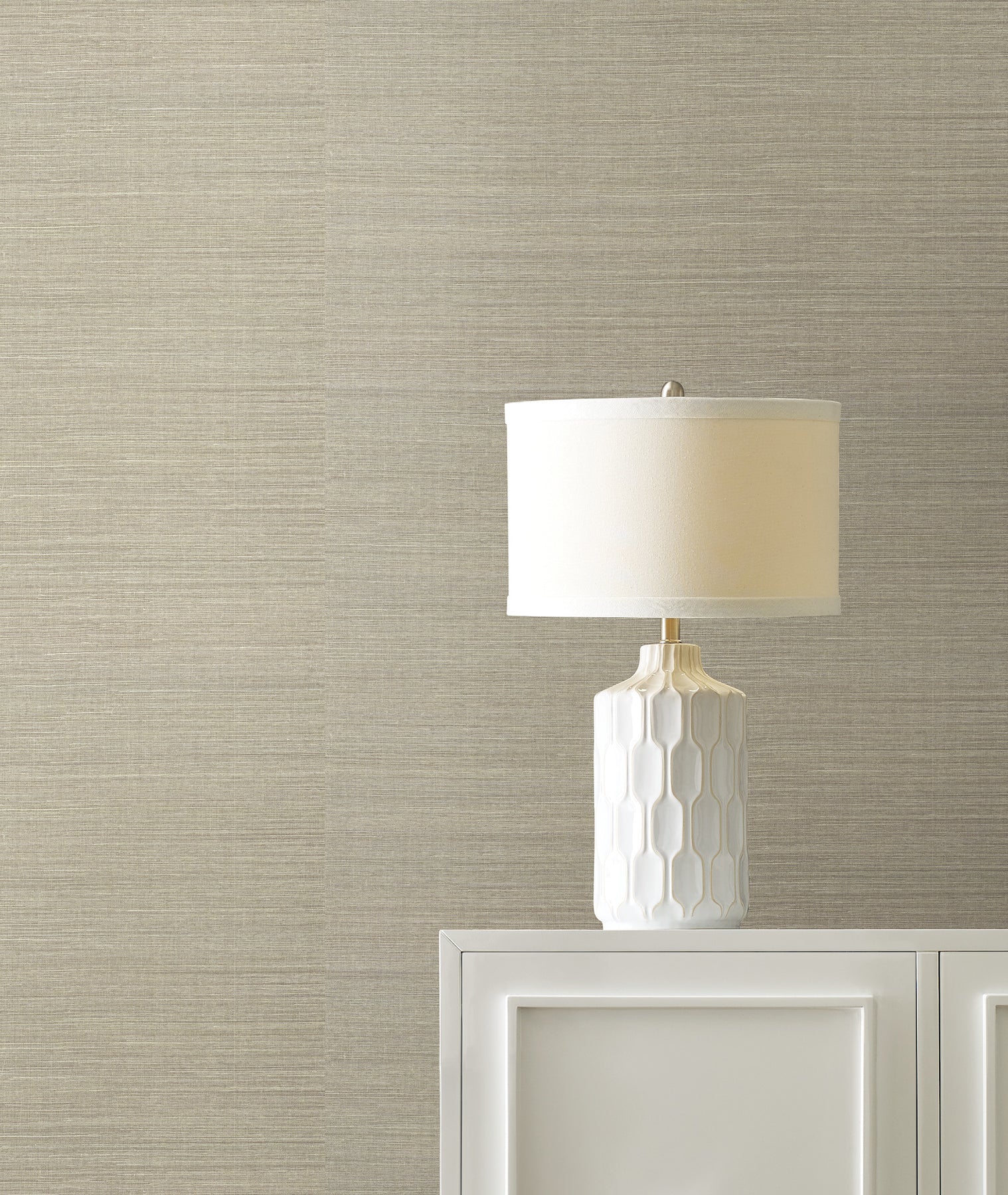 Maguey Silver and Linen Sisal Wallpaper Wallpaper York   