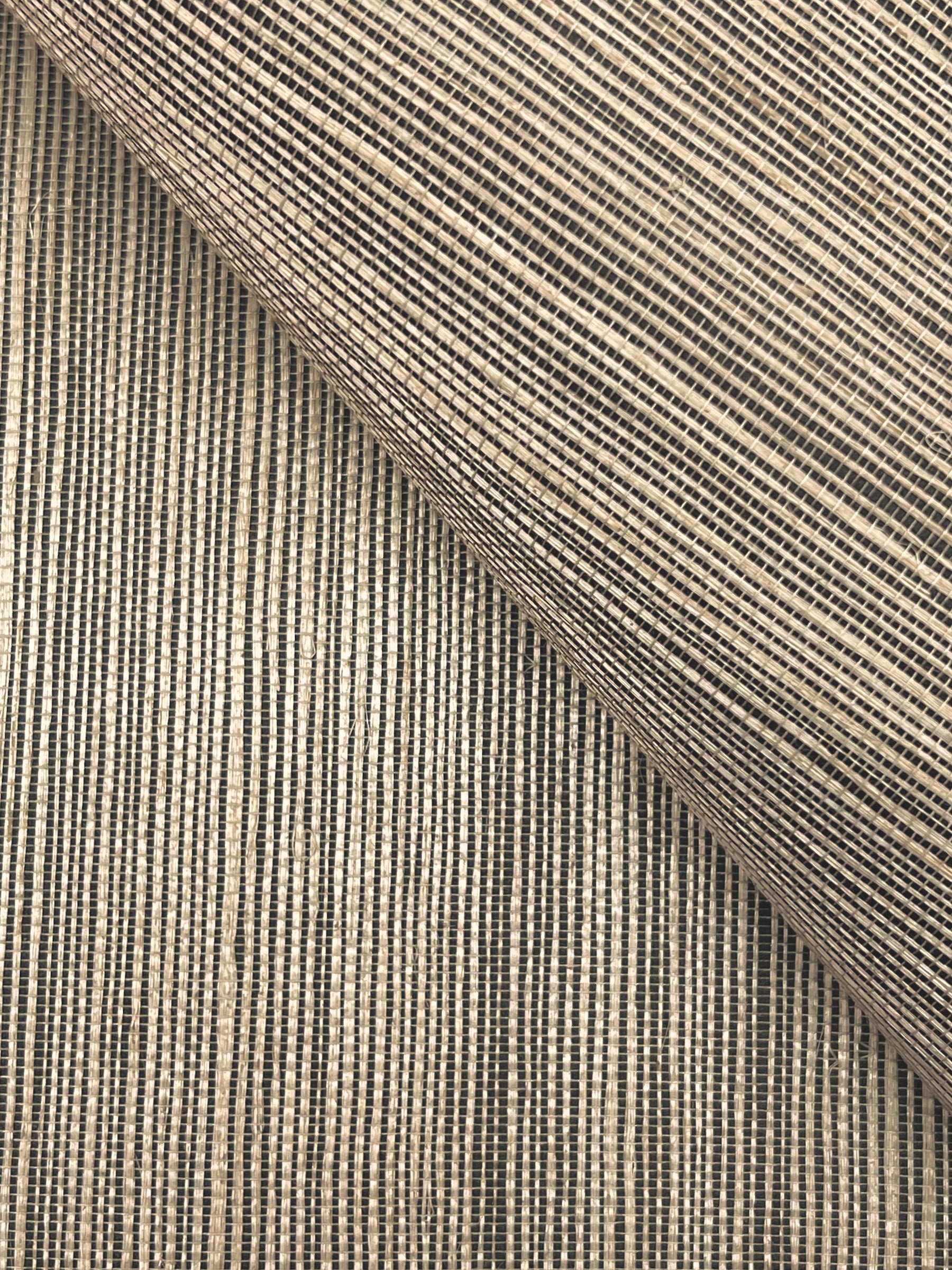 Maguey Black and Taupe Sisal Wallpaper Wallpaper York   