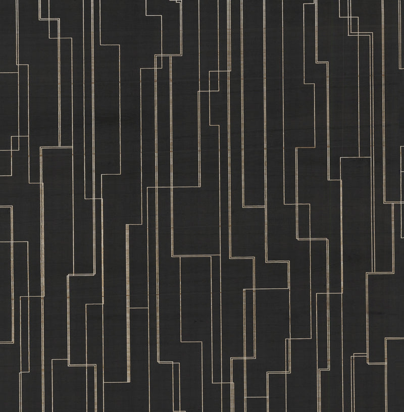 Inlay Line Wallpaper Wallpaper Ronald Redding Designs Yard Black 