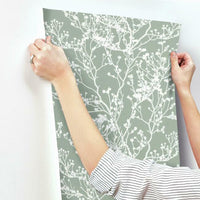 Budding Branch Silhouette Wallpaper Wallpaper Ronald Redding Designs   