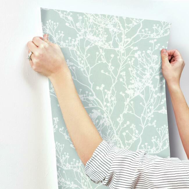 Budding Branch Silhouette Wallpaper Wallpaper Ronald Redding Designs   