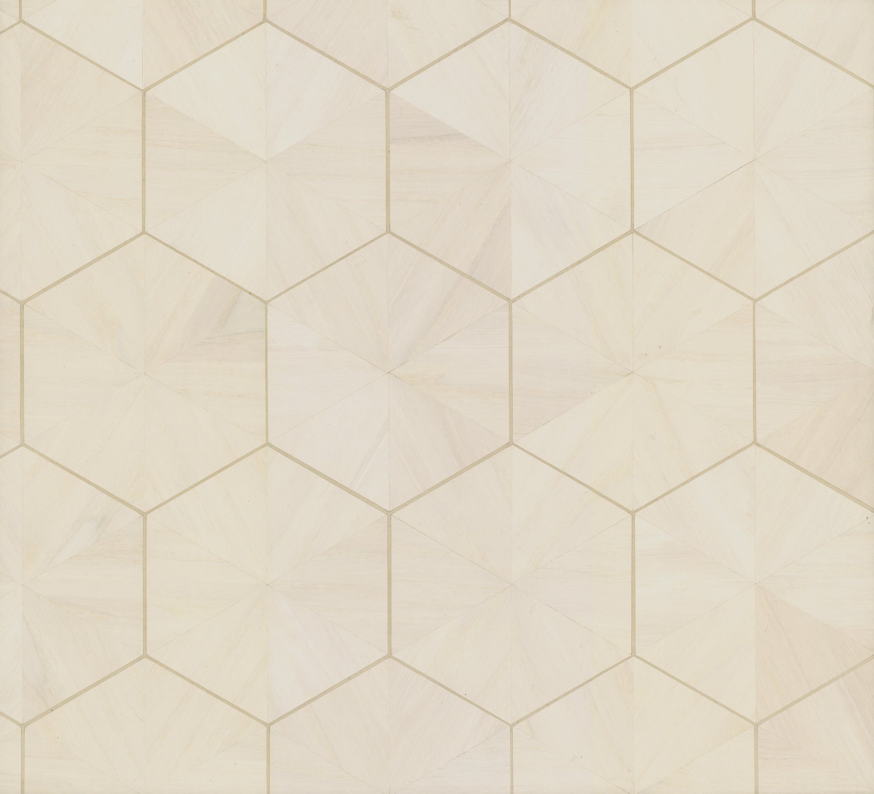 Hexagram Wood Veneer Wallpaper Wallpaper Ronald Redding Designs Yard Ivory 