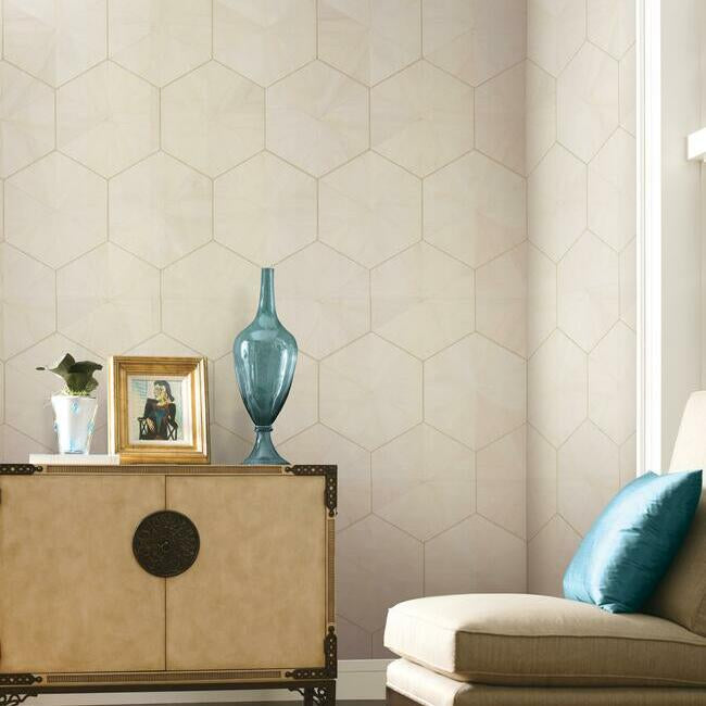 Hexagram Wood Veneer Wallpaper Wallpaper Ronald Redding Designs   