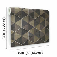 Hexagram Wood Veneer Wallpaper Wallpaper Ronald Redding Designs   