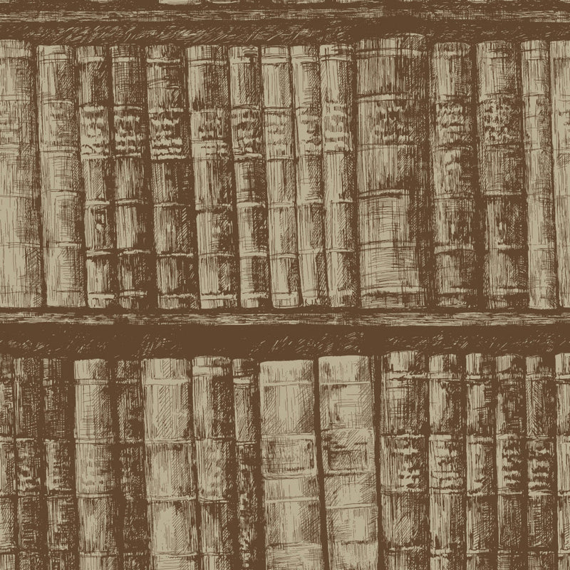 Library Bookshelf Wallpaper Wallpaper York Double Roll Brown 