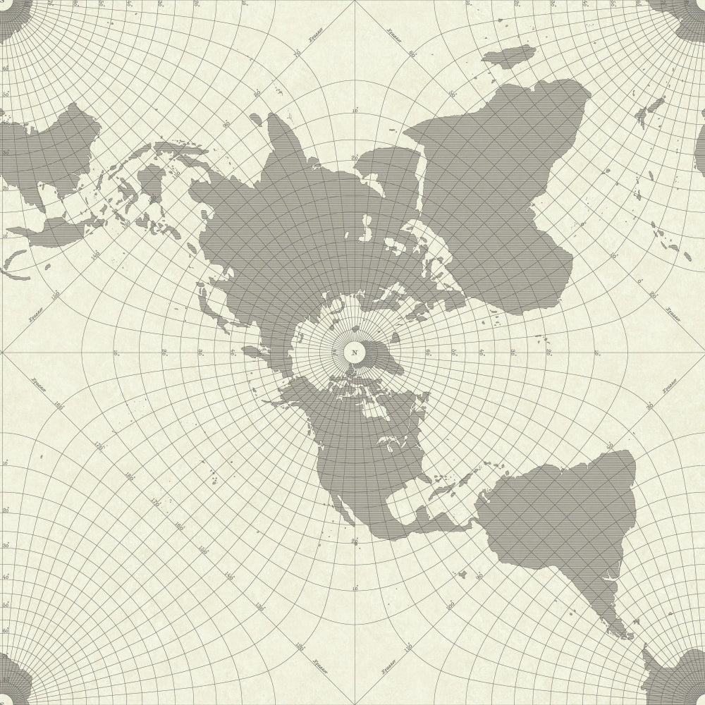 Maritime Map Wallpaper Wallpaper York Double Roll Black/White 