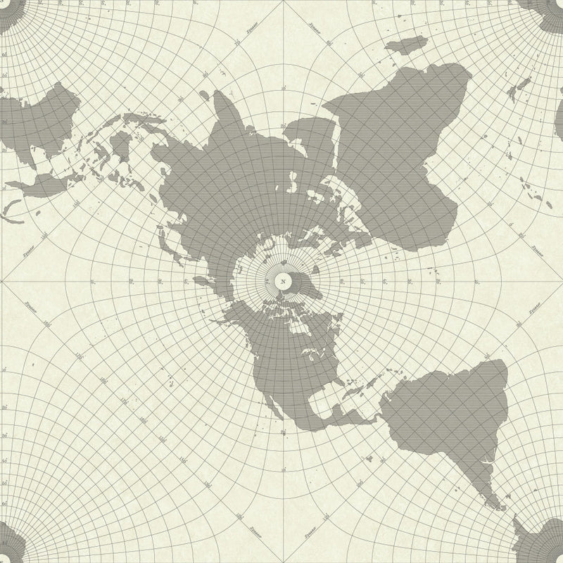 Maritime Map Wallpaper Wallpaper York Double Roll Black/White 