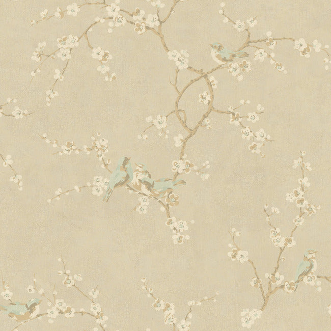 Birds with Blossoms Wallpaper Wallpaper York Double Roll  