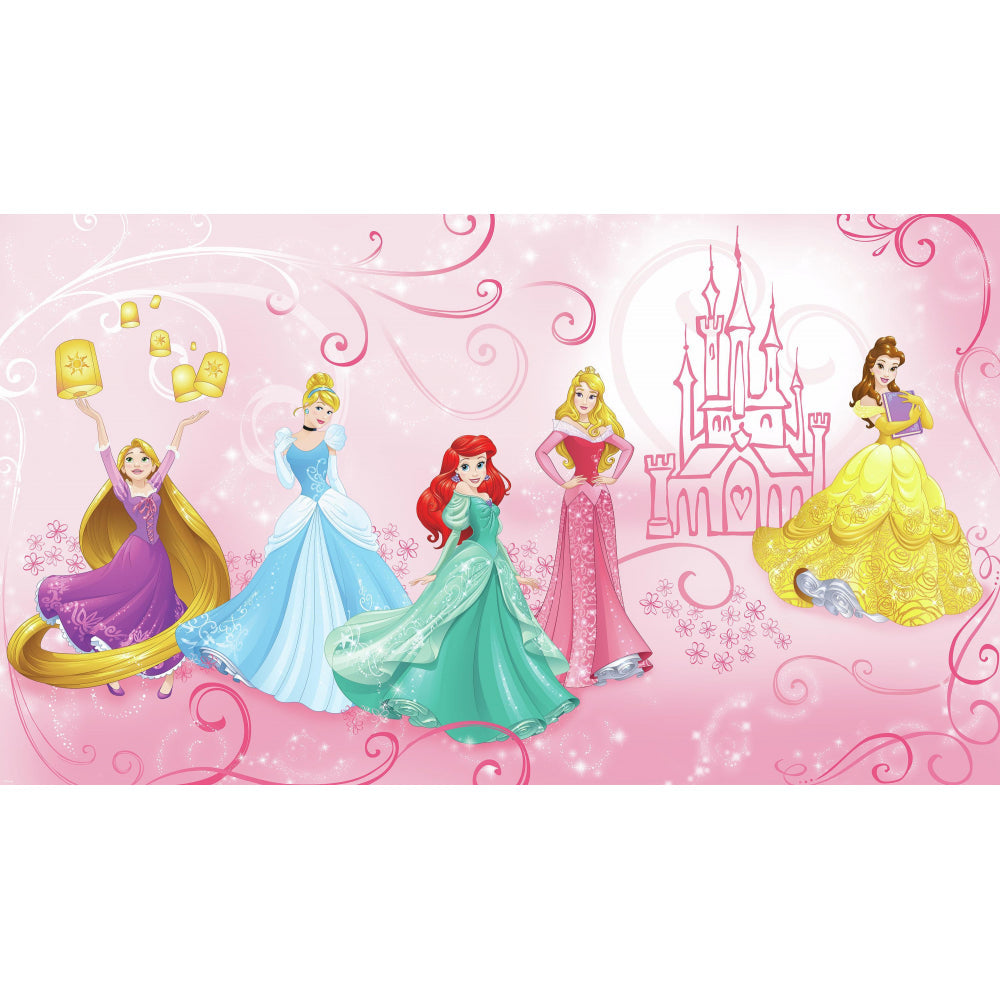Disney Princess Enchanted Pre-pasted Wall Mural Wall Mural RoomMates Each Pink 