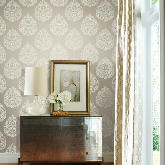 Teardrop Damask Wallpaper Wallpaper Ronald Redding Designs   
