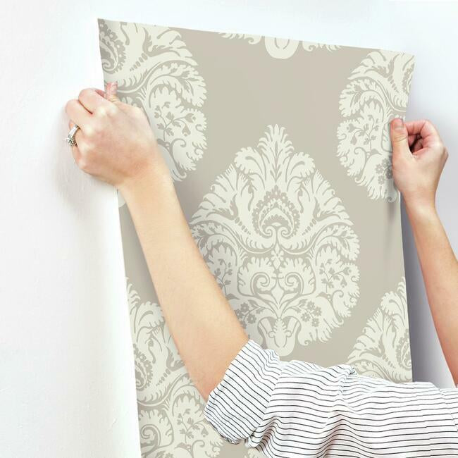 Teardrop Damask Wallpaper Wallpaper Ronald Redding Designs   