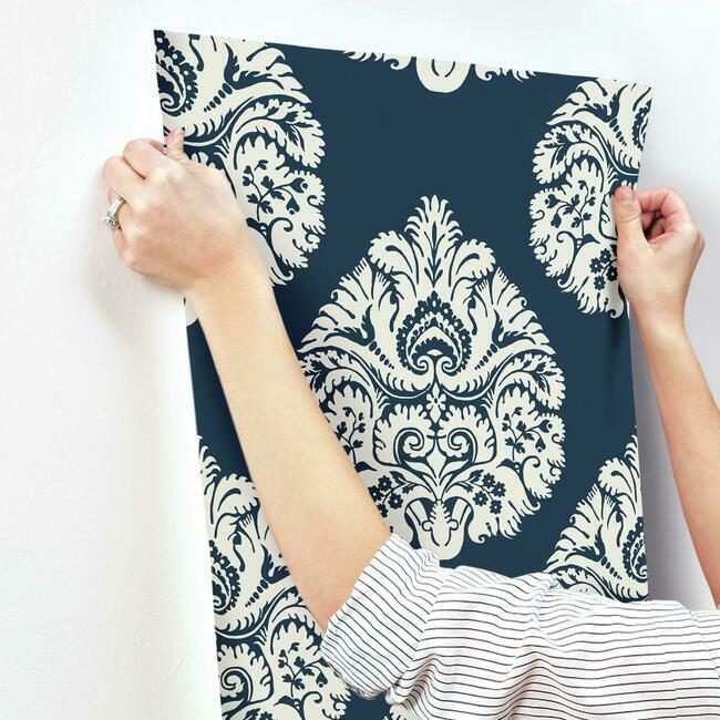 Teardrop Damask Wallpaper Wallpaper Ronald Redding Designs   