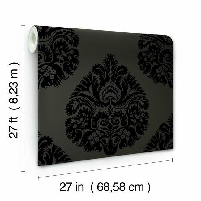 Teardrop Damask Wallpaper Wallpaper Ronald Redding Designs   