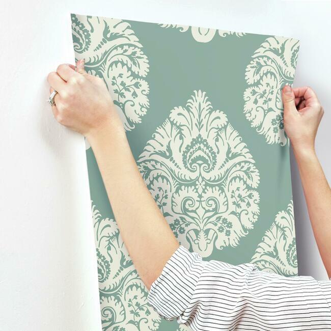 Teardrop Damask Wallpaper Wallpaper Ronald Redding Designs   