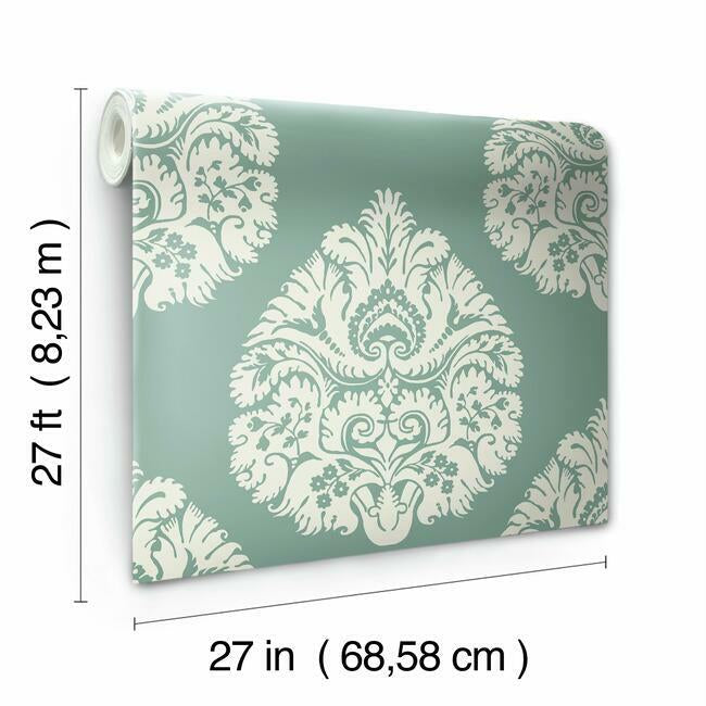 Teardrop Damask Wallpaper Wallpaper Ronald Redding Designs   