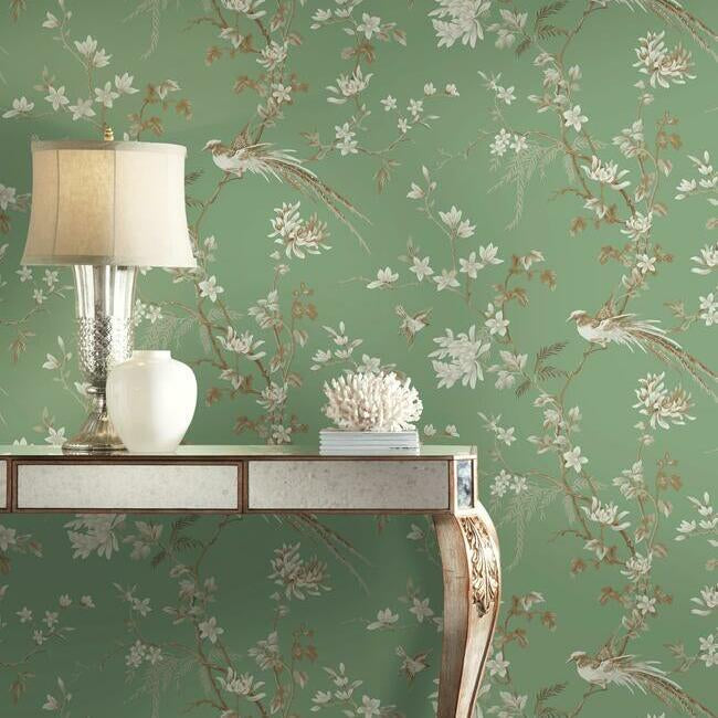 Bird And Blossom Chinoserie Wallpaper Wallpaper Ronald Redding Designs   