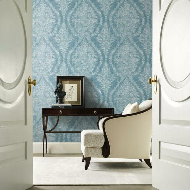 Charleston Damask Wallpaper Wallpaper Ronald Redding Designs   