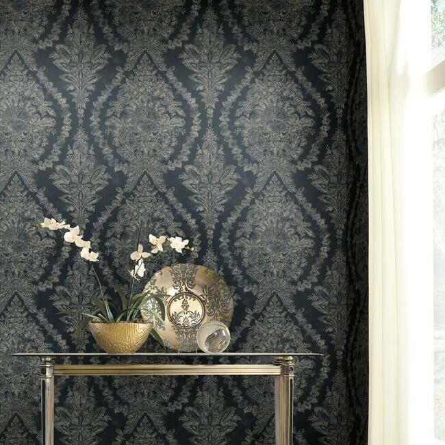 Charleston Damask Wallpaper Wallpaper Ronald Redding Designs   
