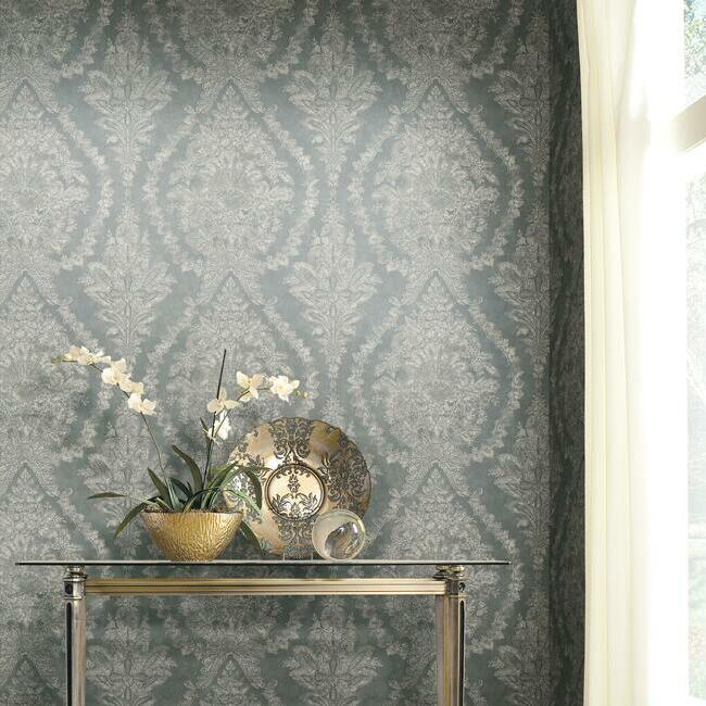 Charleston Damask Wallpaper Wallpaper Ronald Redding Designs   