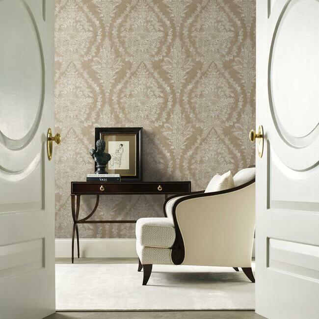 Charleston Damask Wallpaper Wallpaper Ronald Redding Designs   
