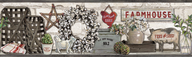 Farmhouse Shelf Border Wallpaper Border York Sample  