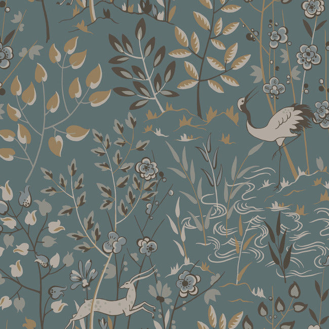 Aspen Wallpaper Wallpaper Ronald Redding Designs Double Roll Teal 