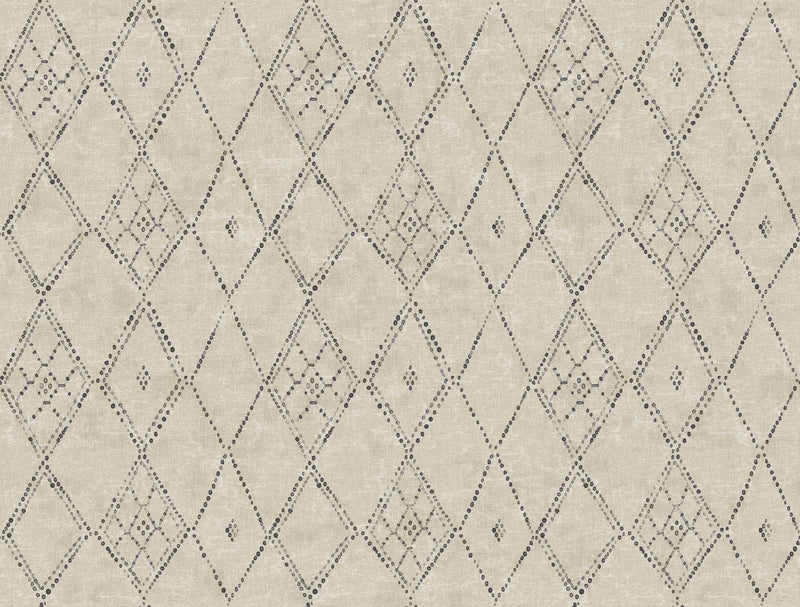 Souk Diamonds Wallpaper Wallpaper York Designer Series Double Roll Taupe/Charcoal 